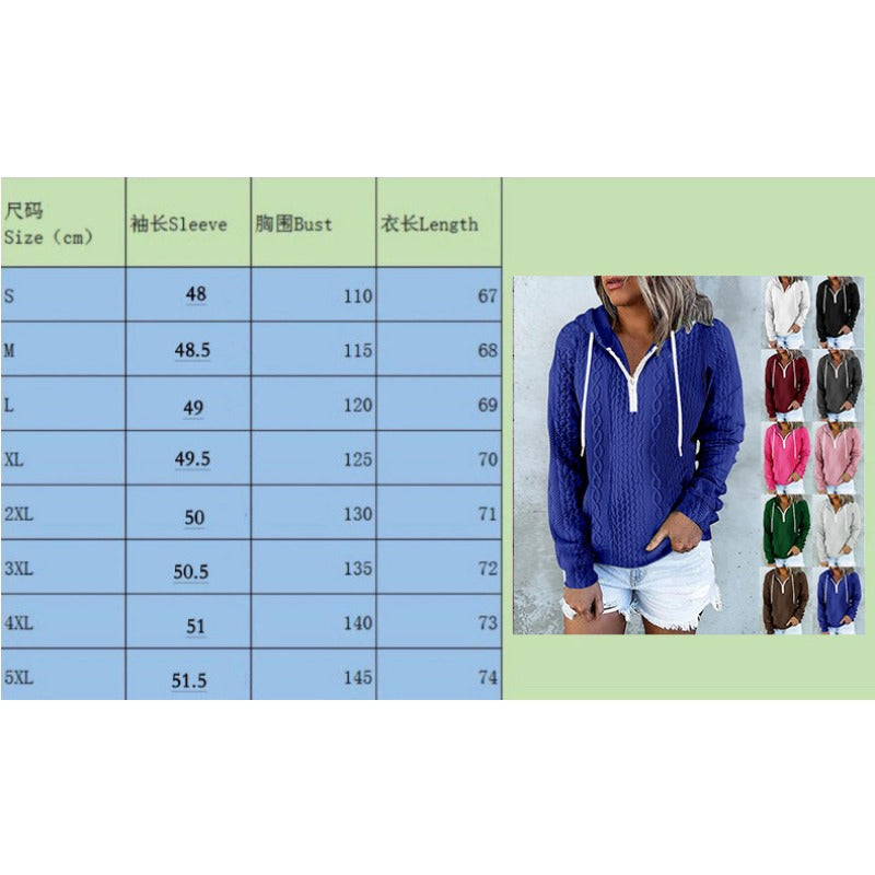 Wholesale Polyester Fried Dough Twists Texture Hoodie Sweater